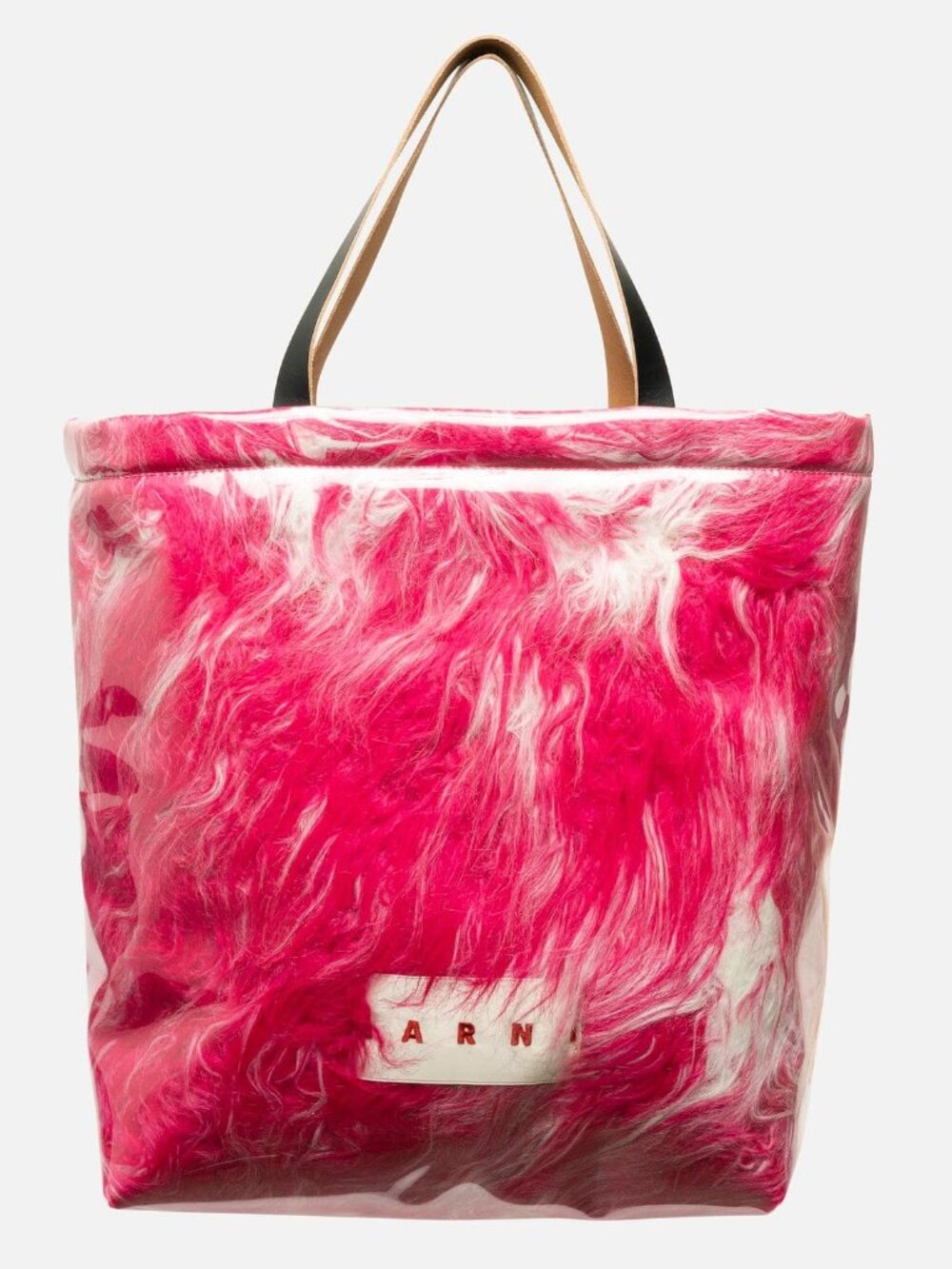 Marni Women's Coated Faux Fur Tote Bag - Fuchsia